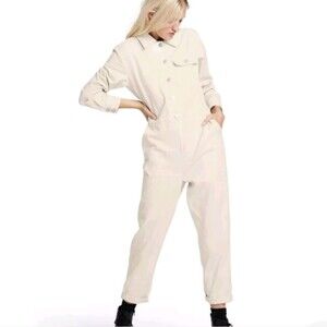Sandy Liang x Target Cream Long Sleeve 90s Coveralls Jumpsuit Women's size 6